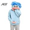 Big Mouth Creature Sweatshirts Flannel Hoodie, Unisex Oversized Fleece Hooded Comfortable Sweatshirt, Plush Pullover Top for Halloween Party
