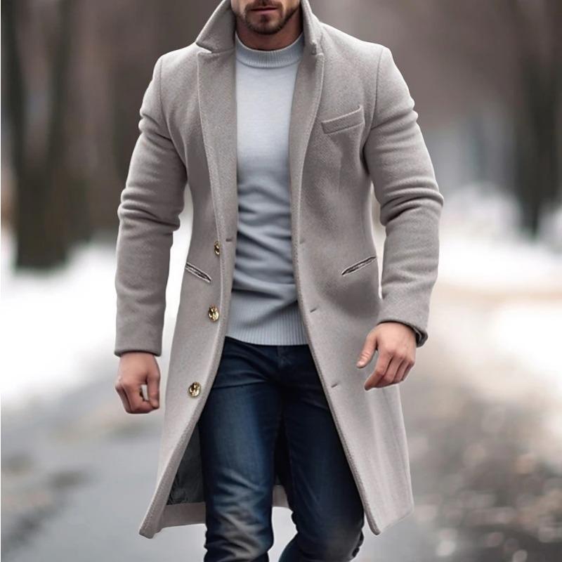 Independent Station Woolen Coat Мужское шерстяное пальто средней и длинной длины S
