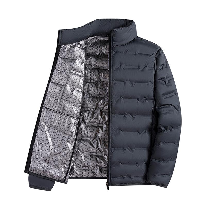 Men Winter White Duck Down Jacket Warm Thick Stand Collar Windproof Puffer Jacket Youth Simple Solid Waterproof Jacket
