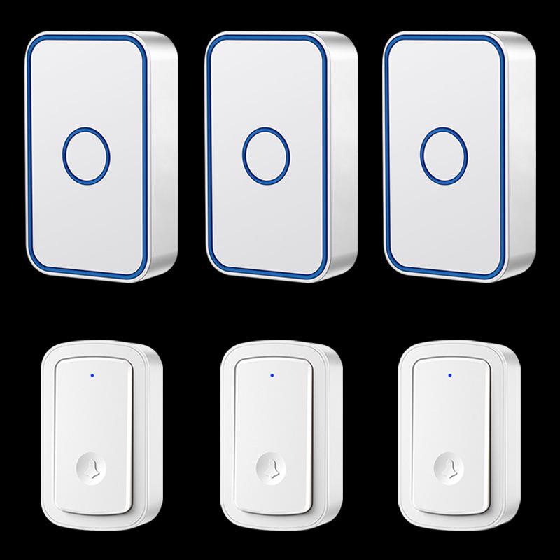 Waterproof Wireless Smart Doorbell, Long-Range Remote Control, Three Receivers