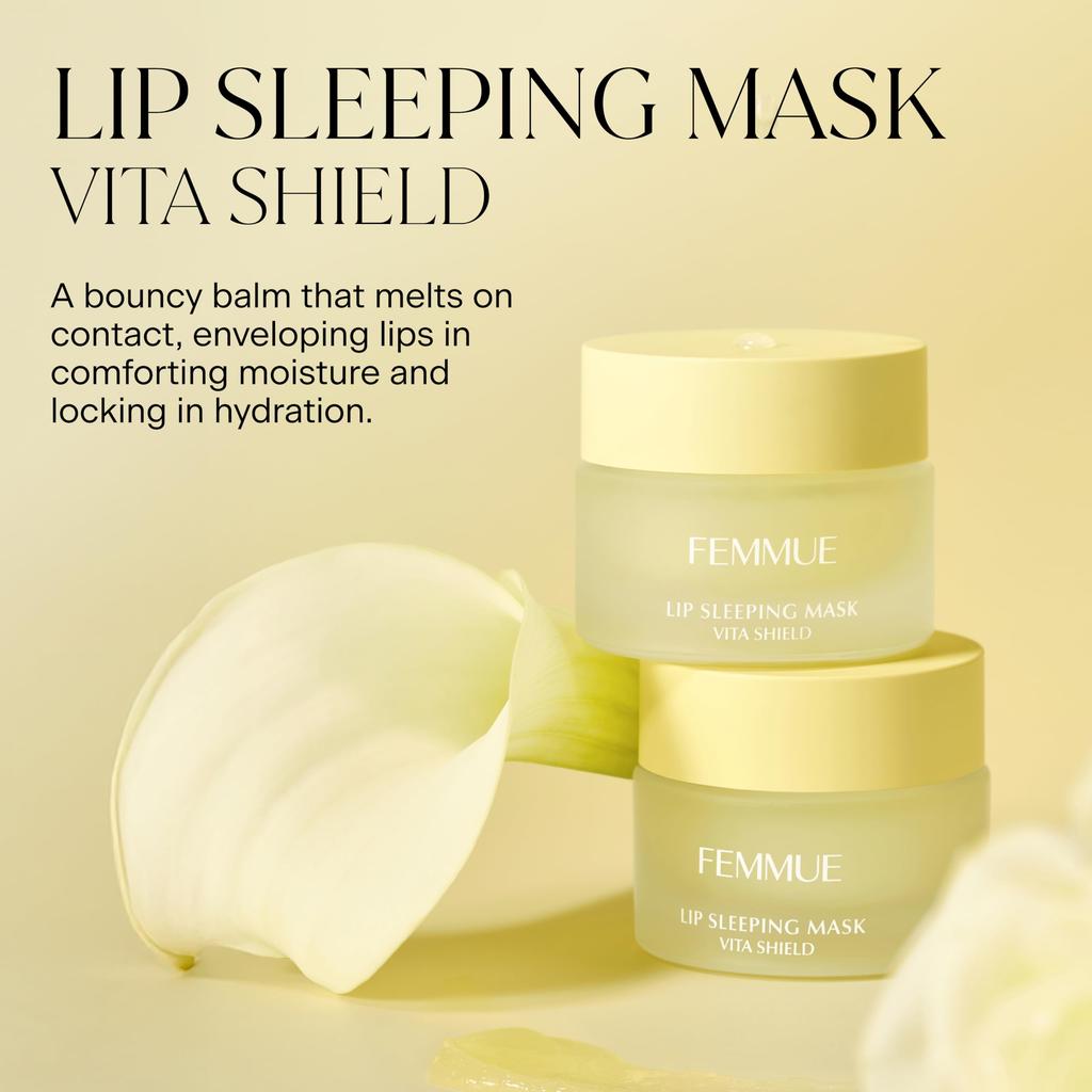 FEMMUE Lip Sleeping Mask VS Lip Authentic Japanese Product Month (Vita Shield) 15g, Care, Moisturizing, Hydrating, Plant-Based, (Approx. 3-4 Supply)