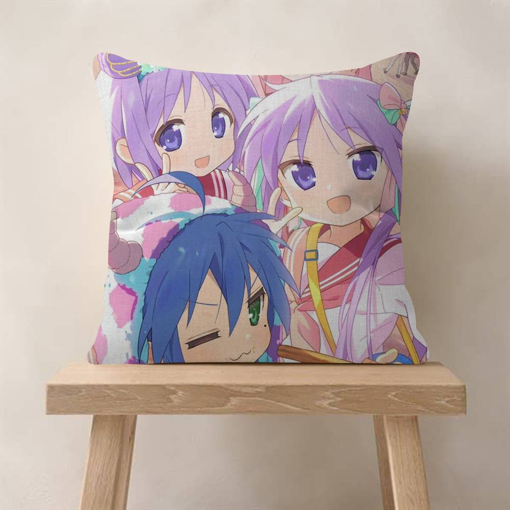 Anime LLucky StarS Cute Girl Maple Design Cushion Cover Happy Autumn Harvest Decor Holiday Decorati Pillow Cover