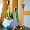 Vintage Gold Metal Tapered Candle Holders, Modern High Pedestal Candle Stand Decor, Tabletop Centerpiece For Wedding Party Dining