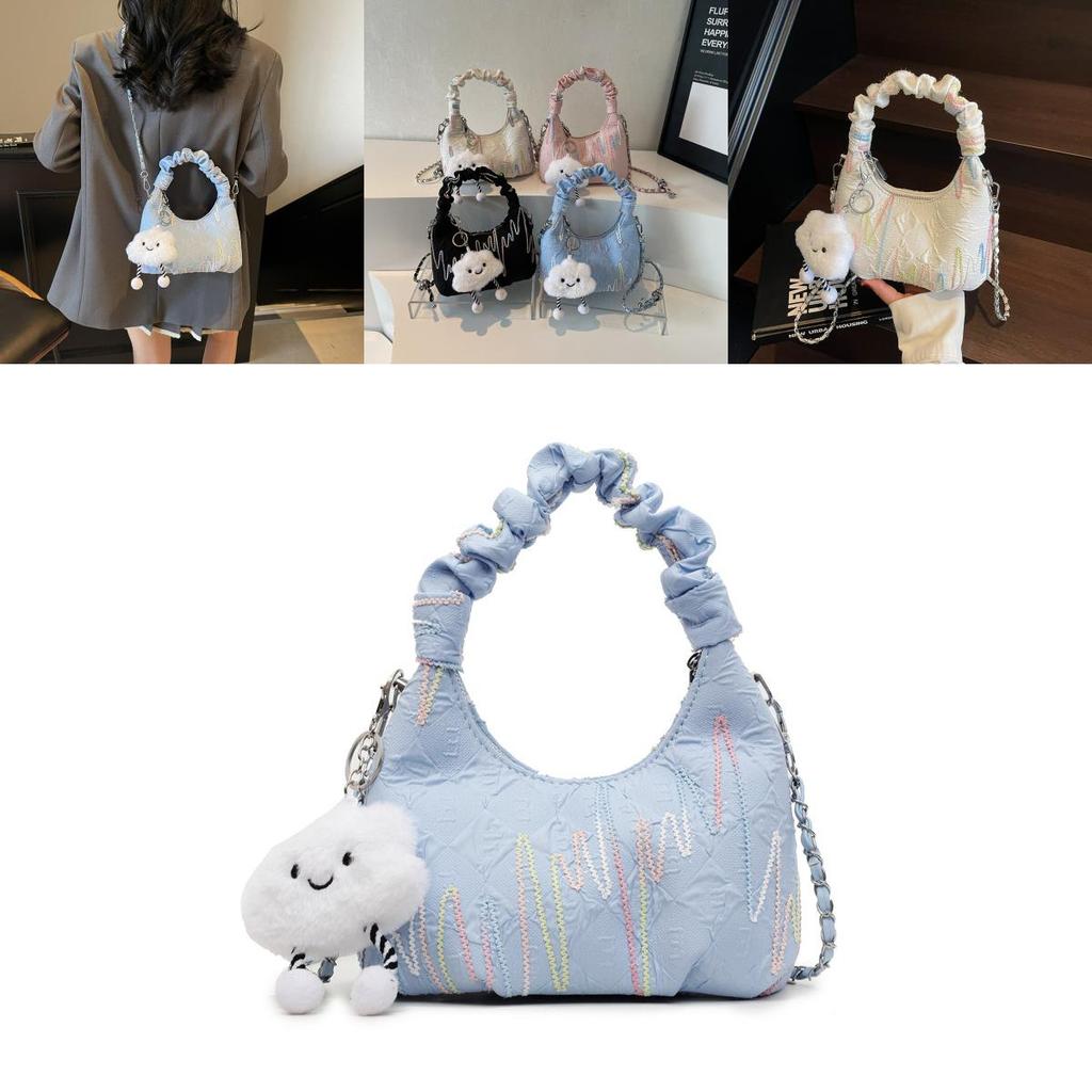 Sac à Bandoulière en Toile pour Femmes avec Détail Chaîne Parfait pour un Usage Quotidien Décontracté