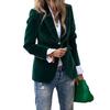 Damen Samt Blazer Jacke, 4 Farben, Taschenloses Design, Slim Fit