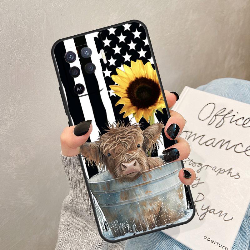 

Western Highland Cow Sunflower Cute Case For Oppo A5 Pro A15 A17 A57 A77 A94 A74 A54 A16 A76 A96 A40 A60 A80 A18 A38 A58 A78 A98 OPPO A94 5G