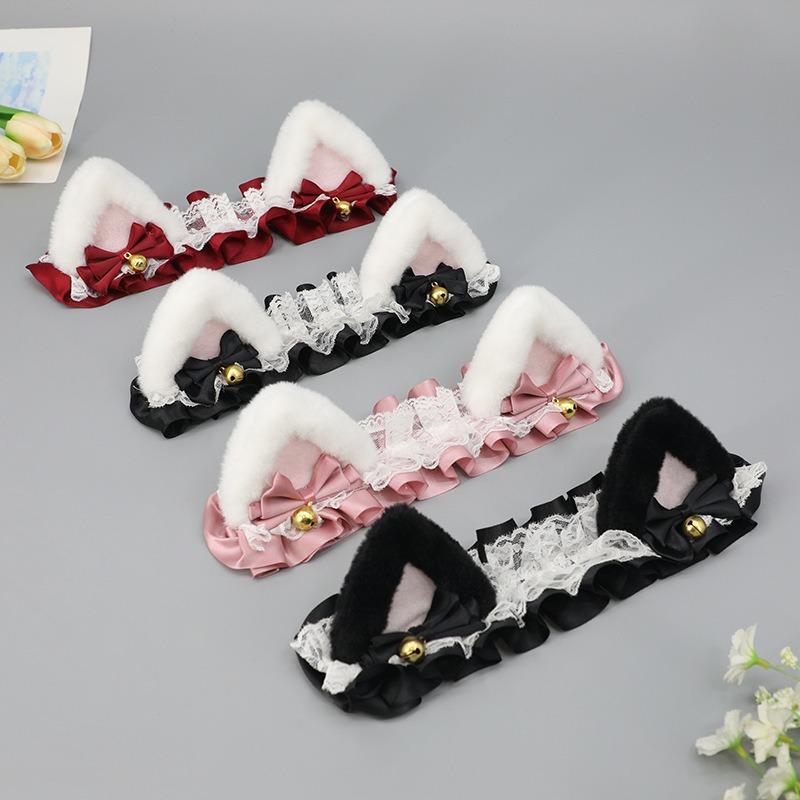 Helmet decoration handmade plush ears electric car motorcycle headgear headgear girl triangular cat ear headband