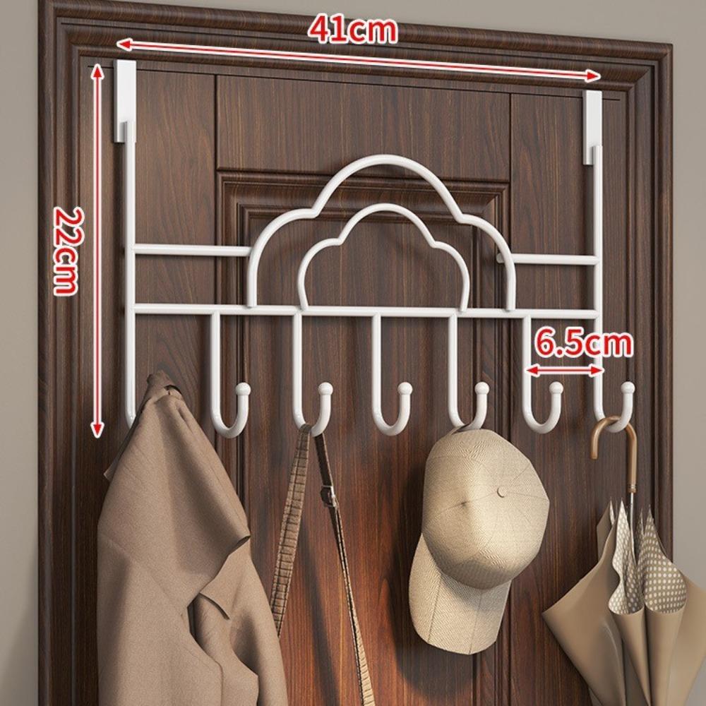 

No Punch Door Storage Hook Household Wall Hanger Hook New Coat Rack Cloud-White