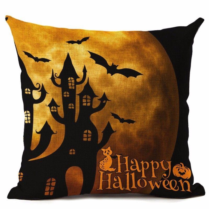 18" Cotton Halloween Linen Throw Pillow Case Cushion Cover Party Home Decor Sofa
