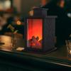 LED Fireplace Simulation Decorative Ornament: Creative Small Candle Holder with Charcoal Flame and Hurricane Lamp Design.