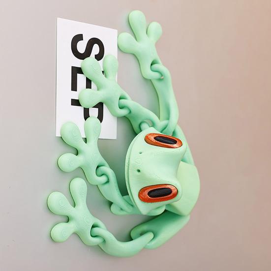 3D Printed Frog Refrigerator Magnet Movable Joints Frog Fidget Toy Articulated Animal Model Figurine Fridge Magnetic Frog Decoration Ornament