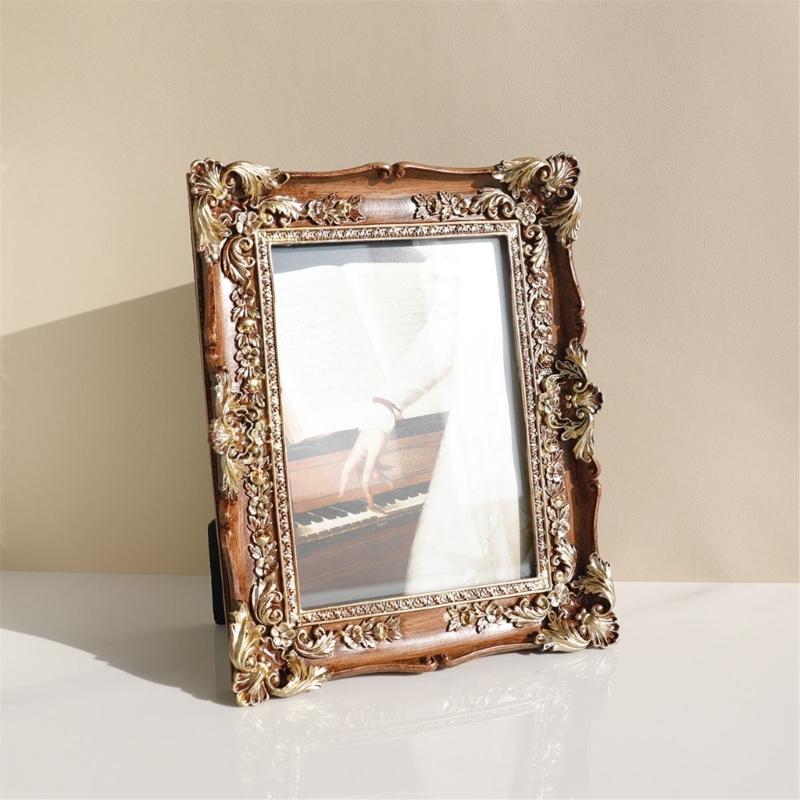 Antique Styles Picture Frame Decorative Resins Photo Holder for Living Room or Bedroom Wall Hanging and Tabletop Display