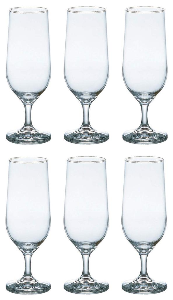 Suntory Marketing 380ml T-Shaped Pilsner, Made in Japan, 000-7488, Pack of 6