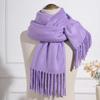 Imitation cashmere scarf women's autumn and winter mink hair men's scarf light luxury high-end sense solid color scarf Korean atmosphere sense