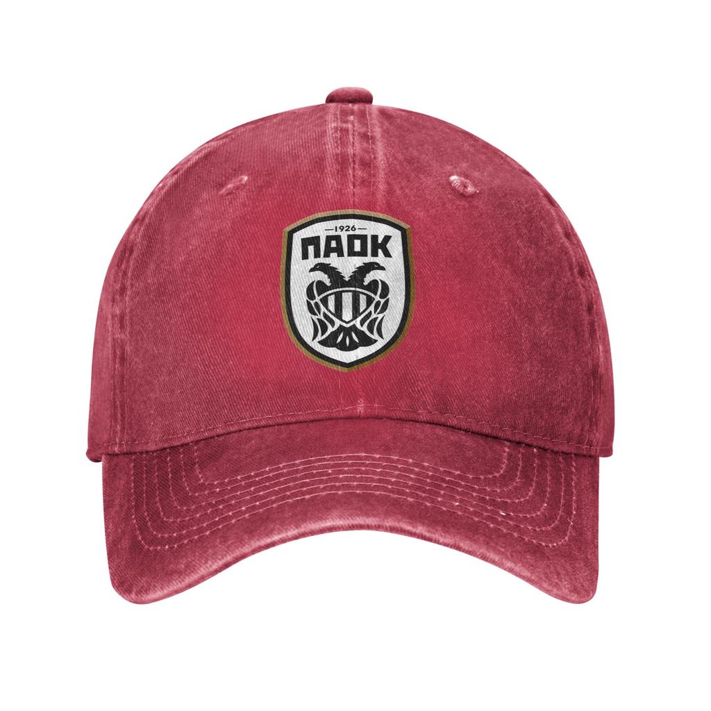 PAOK Griechische Fußball-Sportfans aus Thessaloniki Jeansstoff Kappe Lässige Baseballkappen Verstellbarer Hut Unisex Baseballkappen