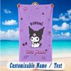 Beach Towel Custom Name Text, Quick Dry Large Towel For Beach HomeKuromi