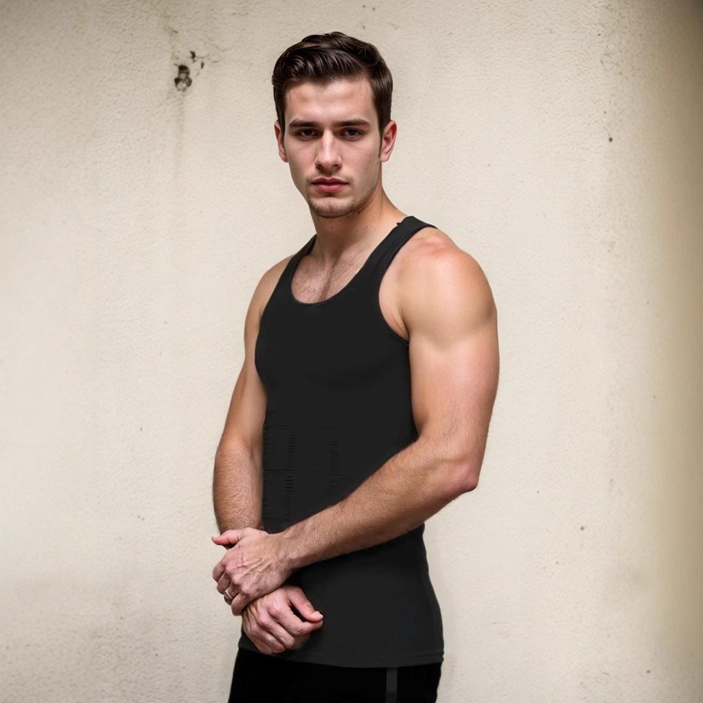 Men's Shapewear Vest Body Shaper Tummy Control Slimming Tank Top Heavy Duty Compression Fitness Undershirt