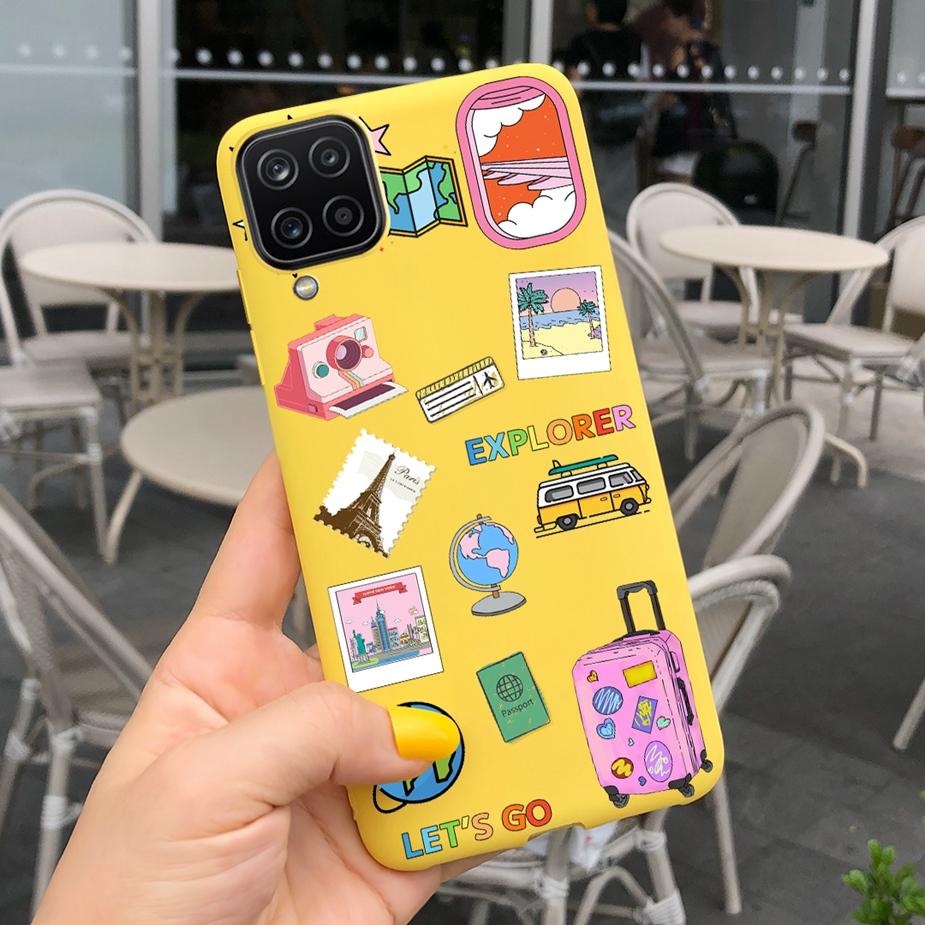 Für Samsung Galaxy A12 Hülle M12 F12 Cue Süßigkeiten Bemalte Abdeckung Weiche Silikon Handyhülle Für Samsung A12 M 12 GalaxyA12 Coque Bumper