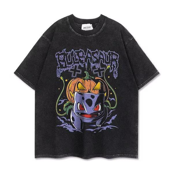 Oversized Pokemon Graphic T-shirt Man Women Vintage Washed Short Sleeve Tee Casual Top Y2k Summer 2026 Fashion Loose Cotton Tee