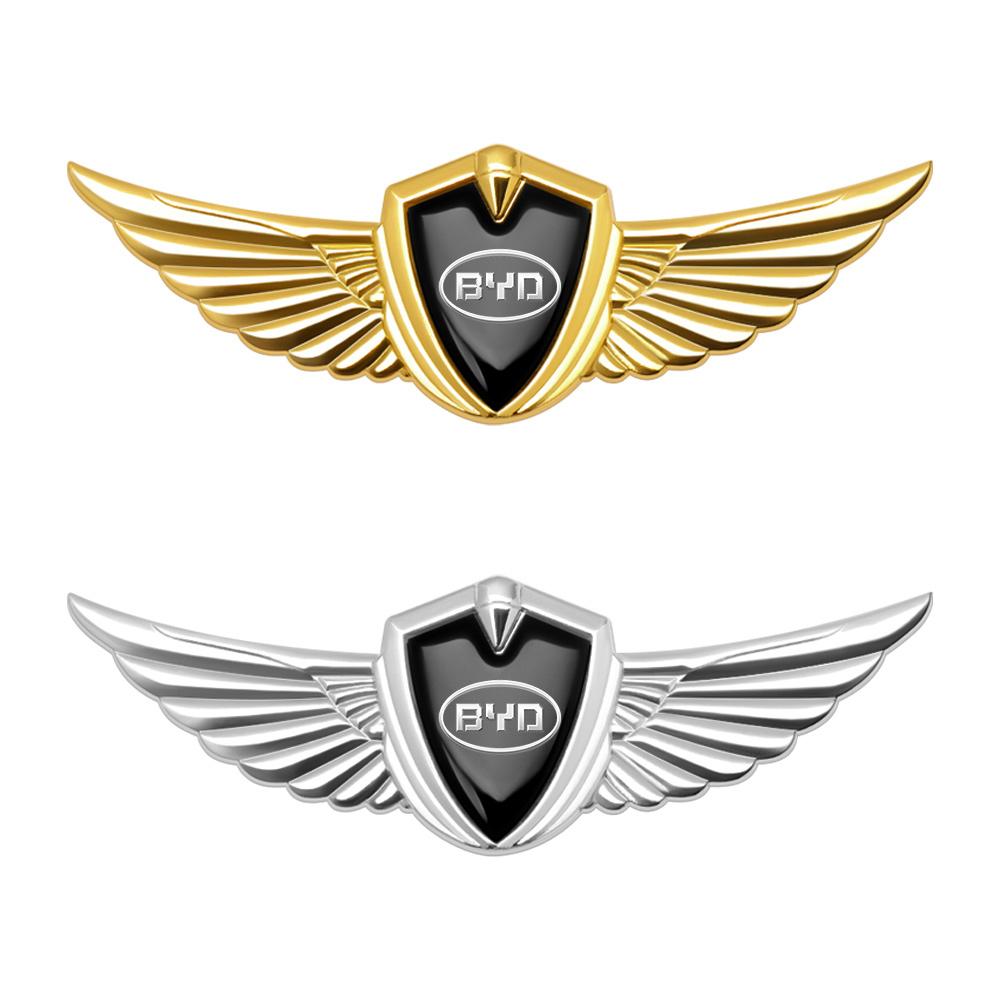1/2Pcs Car Styling Badge Decal Metal Wings Body Decoration Sticker For BYD Sealion Seal U Dmi Atto Dolphin Surf EV Tang Qin Song