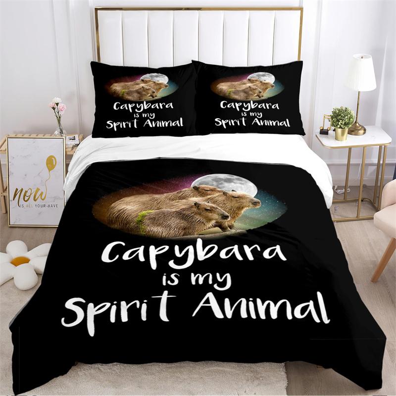 Милый аниме-капибара Kawai всесезонный комплект постельного белья с наволочкой для дома Twin Full Queen King детский подарок
