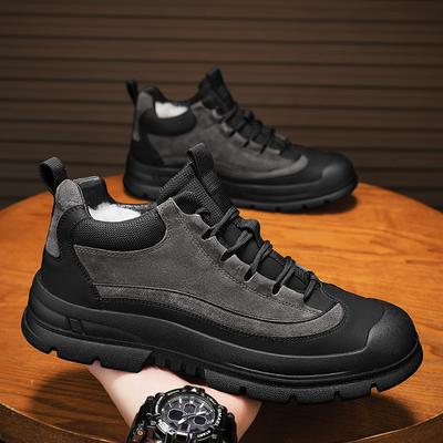 New Men's Winter Snow Boots Waterproof Leather Sports Super Warm Men's Boots Outdoor Men's Hiking Boots Work Travel Shoes