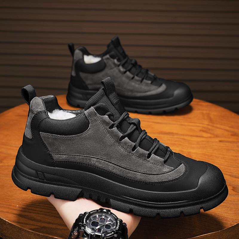 Fashion New Men's Winter Snow Boots Waterproof Leather Sports Super Warm Men's Boots Outdoor Men's Hiking Boots Work Travel Shoes