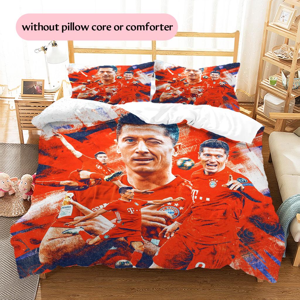 Biancheria da letto con motivo Robert Lewandowski Decorazione per la casa Regalo di Compleanno e Festa (1 * copripiumino + 2 * federa, senza nucleo)