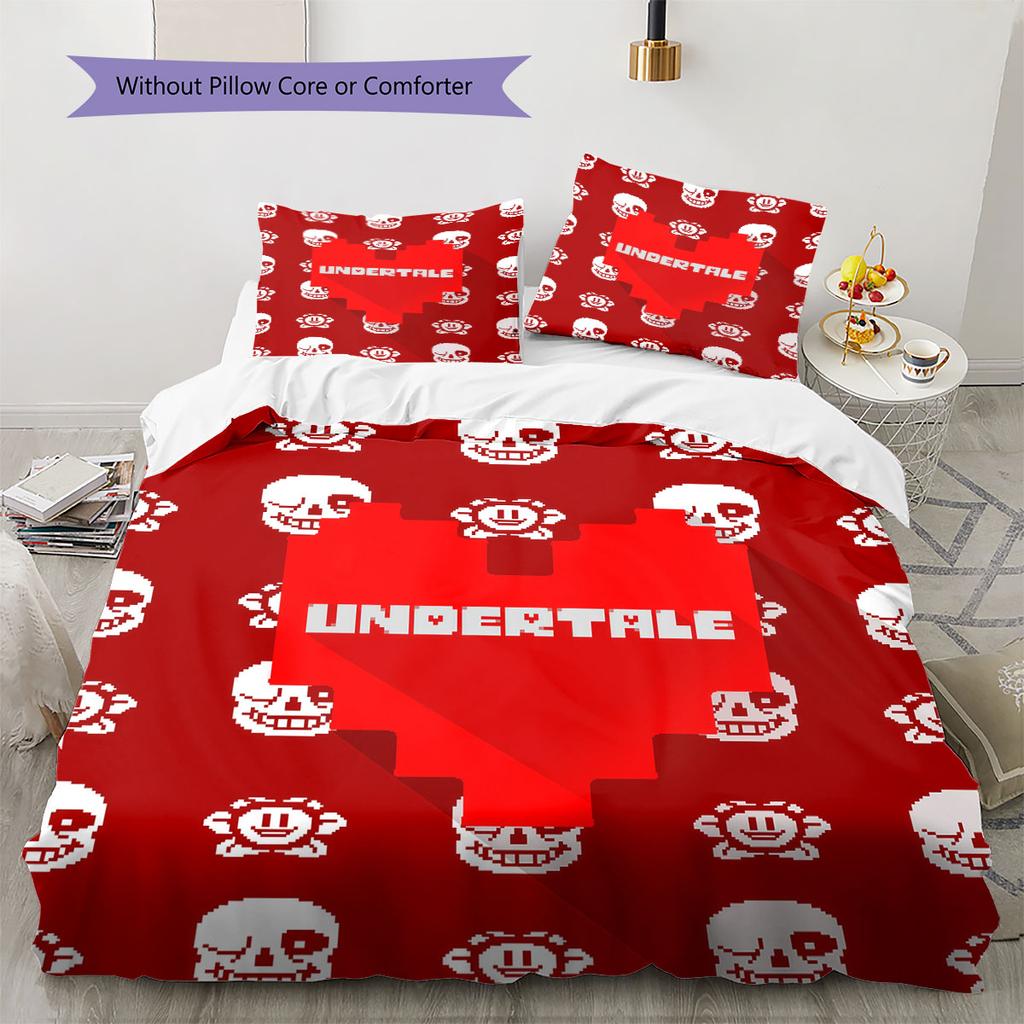 Deltarune Shadow Oath Bedding Quilt Set Quilt Cover Pillowcase Home Decoration Birthday Gift (1 * Duvet Cover + 2 * Pillowcase, Without Core)