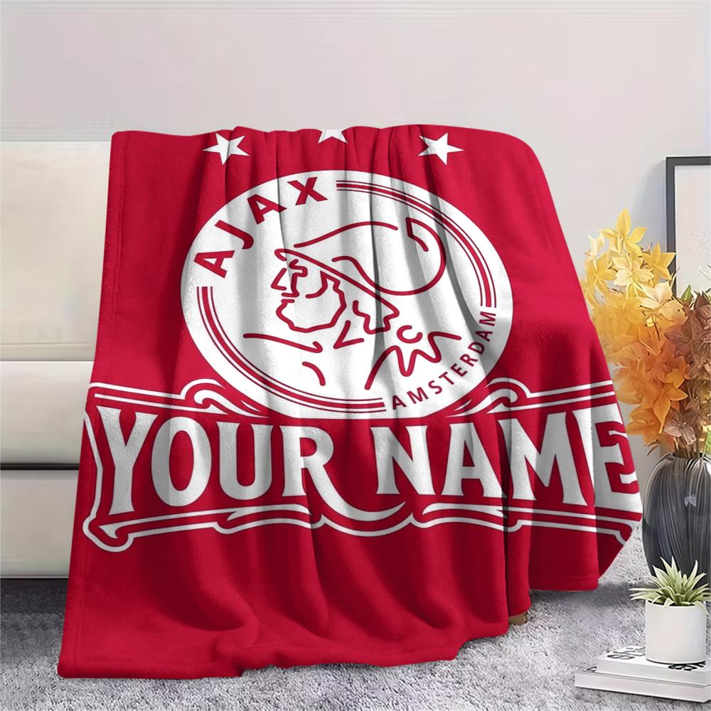 1PC Custom Name AJAX Patterned Flannel Blanket Suitable For All Seasons for Home Decor Warmth and Comfort Gifts Holiday Present