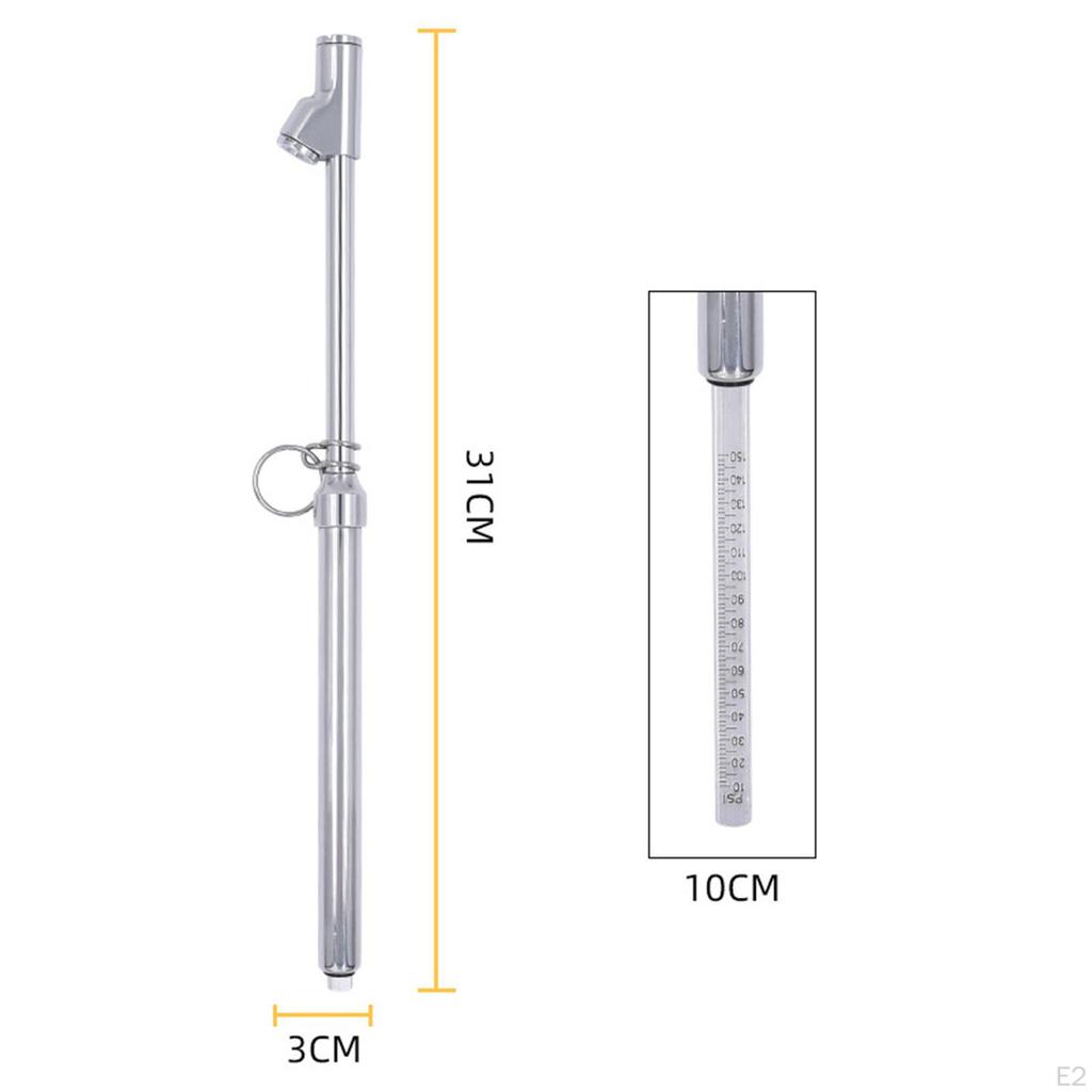 Head Tire Pressure Gauge, 12inch 10-150PSI Metal Air Gauge for Rvs Vehicles