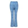 2023 Plus Size European & American Butterfly Faux Denim Micro-flare Pants