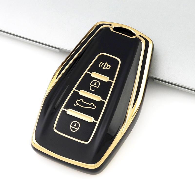 Gold Edge Fashion TPU Auto Shell Holder Bag For Geely Coolray Atlas Boyue NL3 Emgrand X7 EX7 SUV GT GC9 Borui Car Key Cover Case