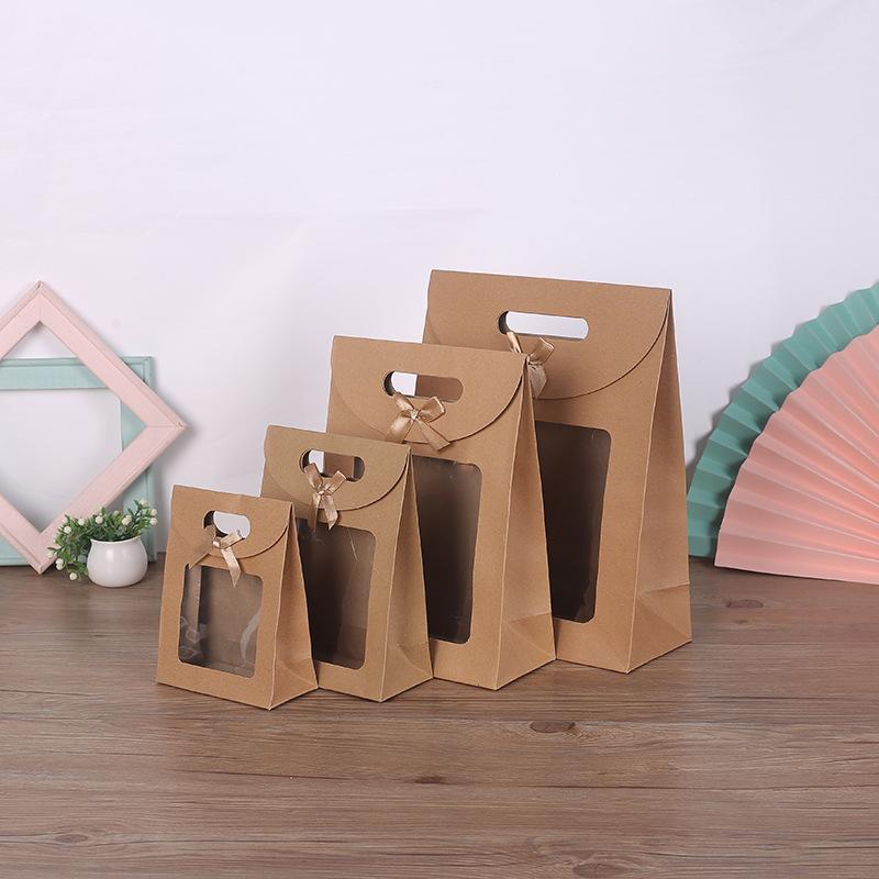 

10pcs Black/white Transparent Windowed Gift Candy Cookie Wedding Boxes Eid Gift Bags Candy Cookie Bags Christmas Gifts 12x6x16cm хаки