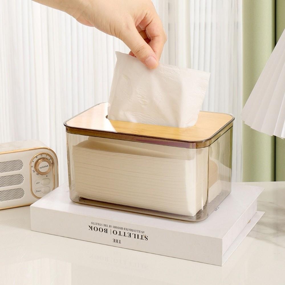 Plastic Clear Tissue Box Transparent Napkin Holder Minimalist Paper Towel Box Household Use
