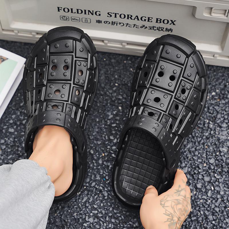 Summer New Hole Shoes Simple Personality Non-slip Thick Sole Wear-resistant Versatile Beach Cool Slippers Available