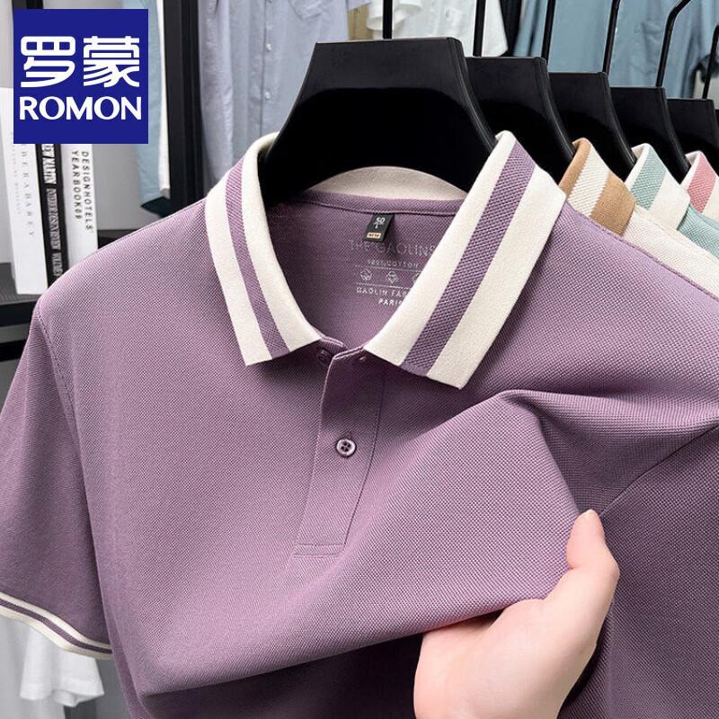 Luomeng Men s Mercerized Cotton Short-Sleeve Polo Shirt M