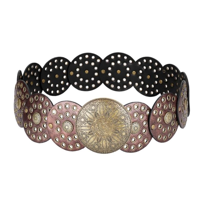 

Casual Buckle Belt for Women Bohemian Style Waist Belt HollowedOut Wide Belt for Teens Girls Female Western Cowboy Belt 1