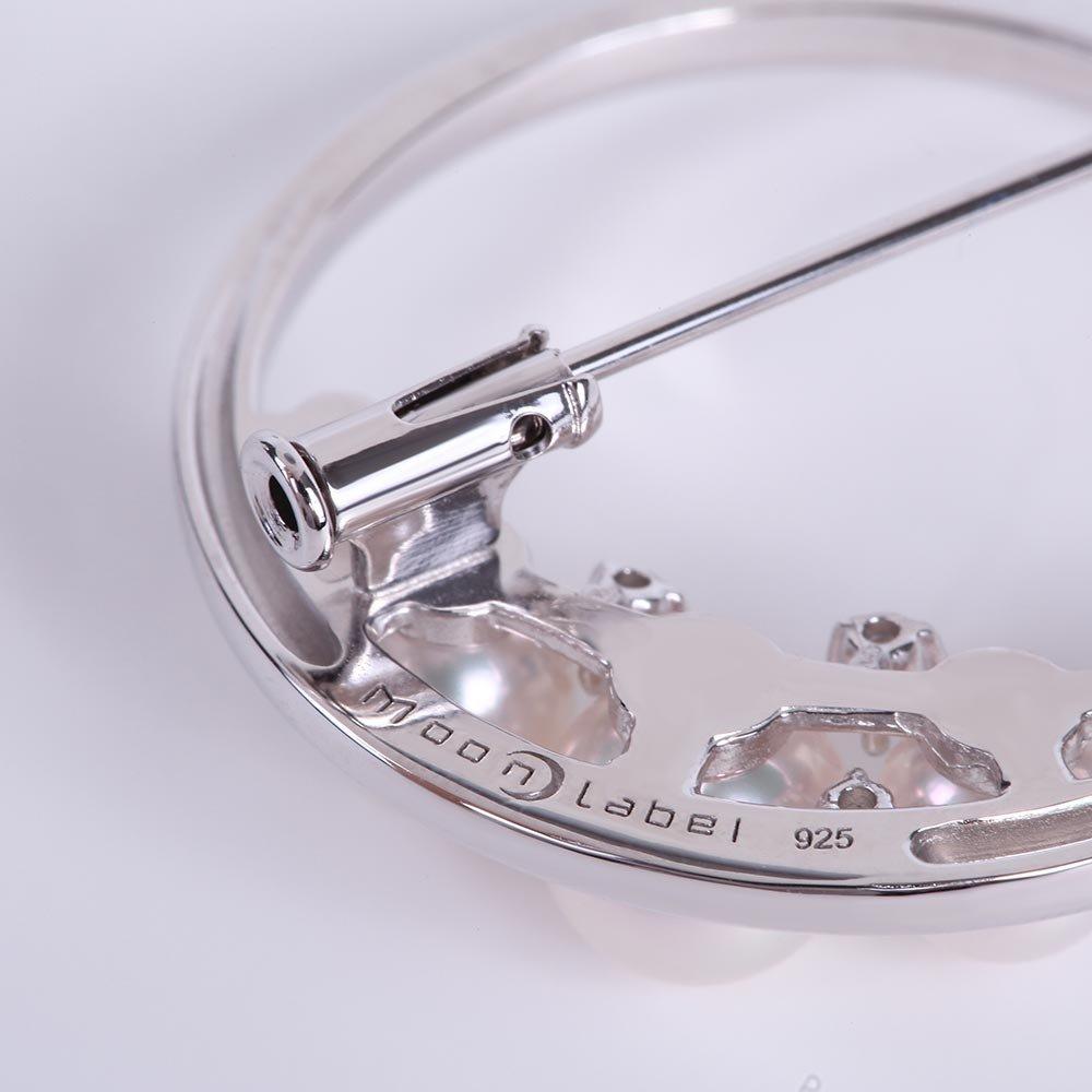 Královská měsíční brož Perlová měsíční brož Dámská [Dárkově zabalená]