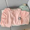Women's Three-Piece Cotton Pajama Set - Summer, Round Neck, Cute & Comfy Short Sleeve for Home Wear