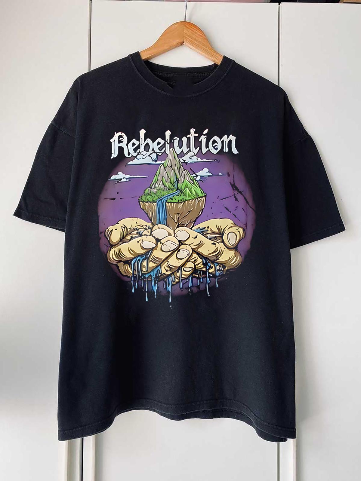 

Лучшая цена!!! Редкая хлопковая футболка группы Rebelution в подарок для фаната, черная, унисекс S