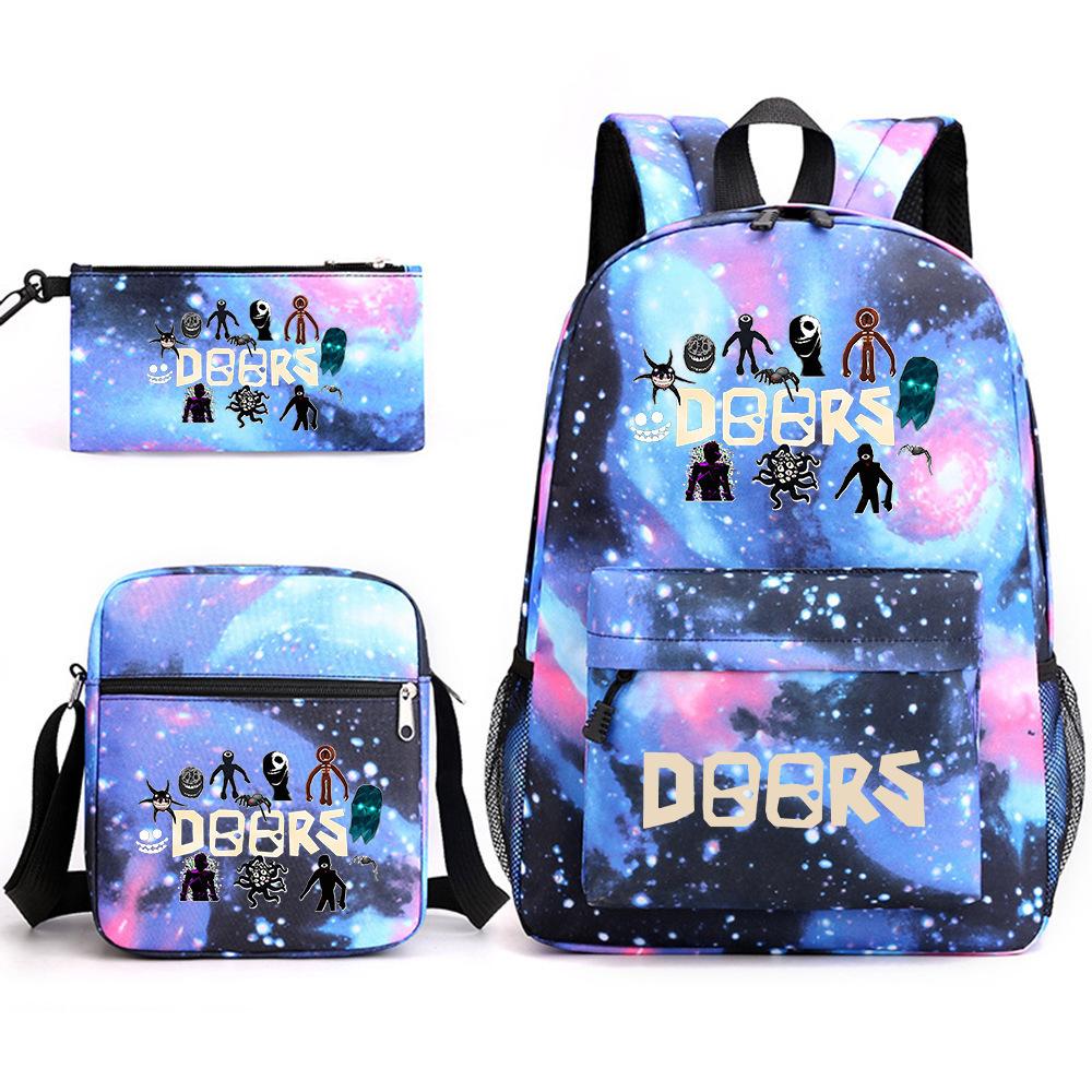 X Three-piece Schoolbag Printed Breathable Practical Backpack Large Capacity Oxford Bag