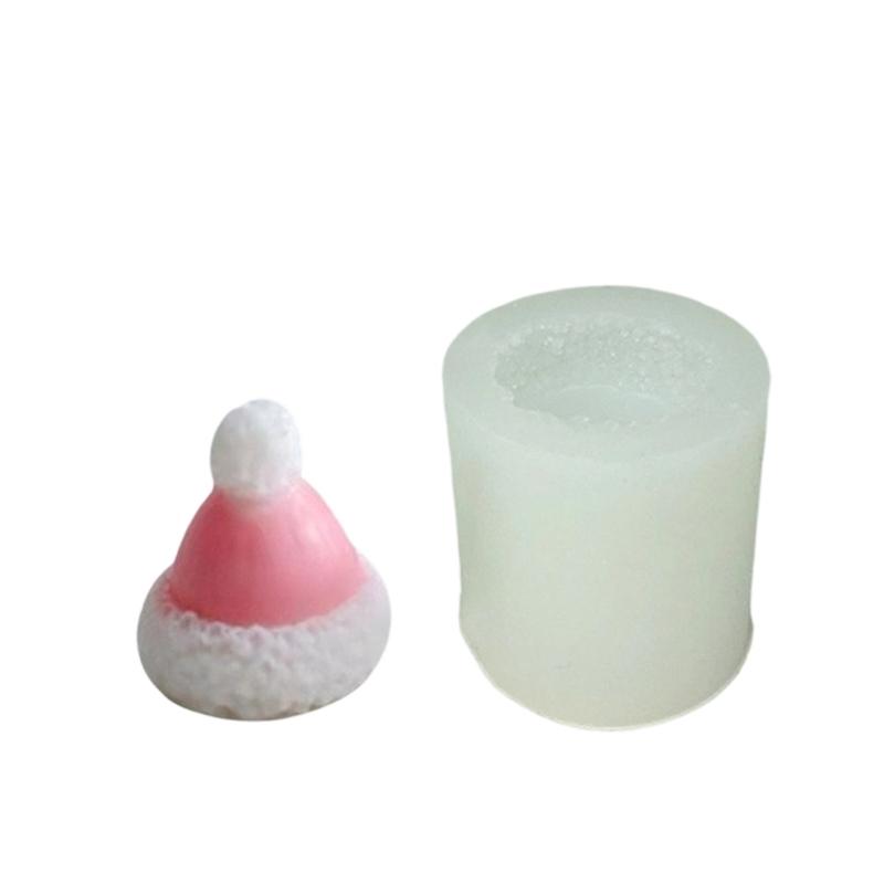 Christmas Candle Silicone Mold Heat Resistant Christmas Hat Silicone Mould For Candle Soap Chocolate Holiday Decoration