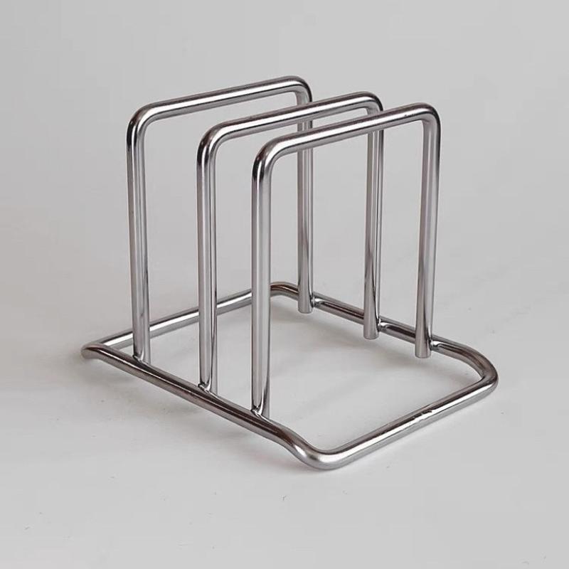 Double Compartment Stainless Steel Cutting Board Rack - Household Vegetable Board & Pot Cover Storage Holder