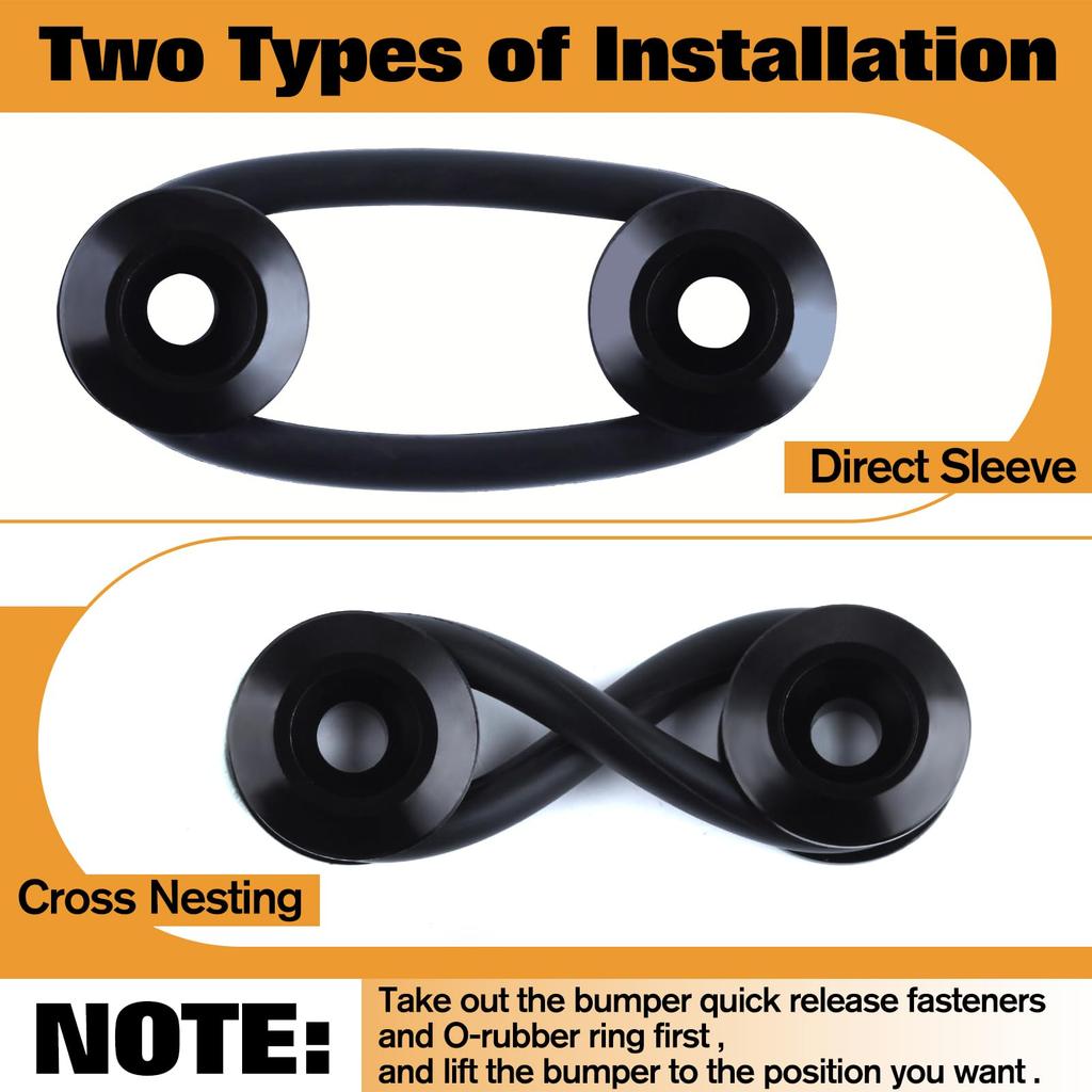 GOLD DEER 4pcs Bumper Quick Release with 12 O-Ring Fasteners Quick Release Fasteners Black
