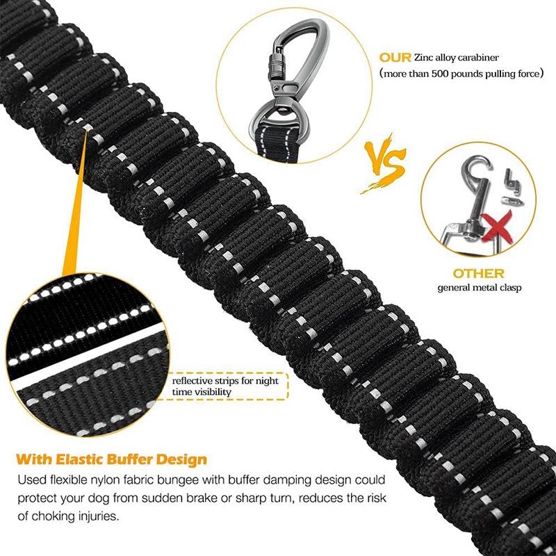 Shock-Absorbing Multi-Function Dog Leash for Large Dogs – Anti-Pull Elastic Design for Walking & Running