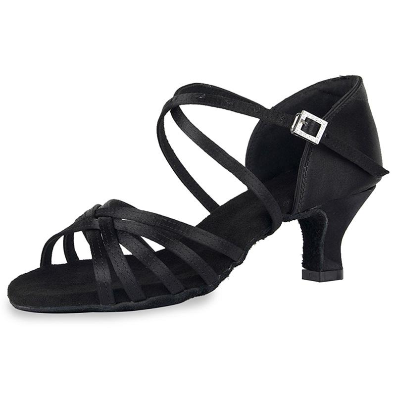Women's Latin Dance Shoes Ballroom Dance Shoes Silk Satin Salsa Shoes