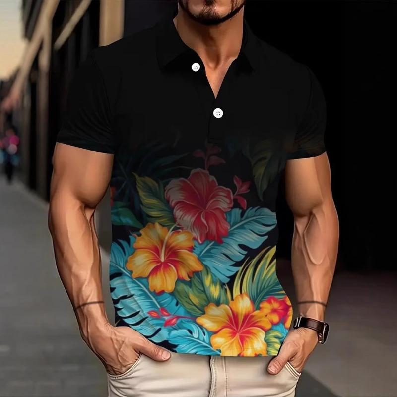 New Product New Men's 3D Printed Trendy Casual Versatile Summer Versatile Short Sleeve Polo Shirt