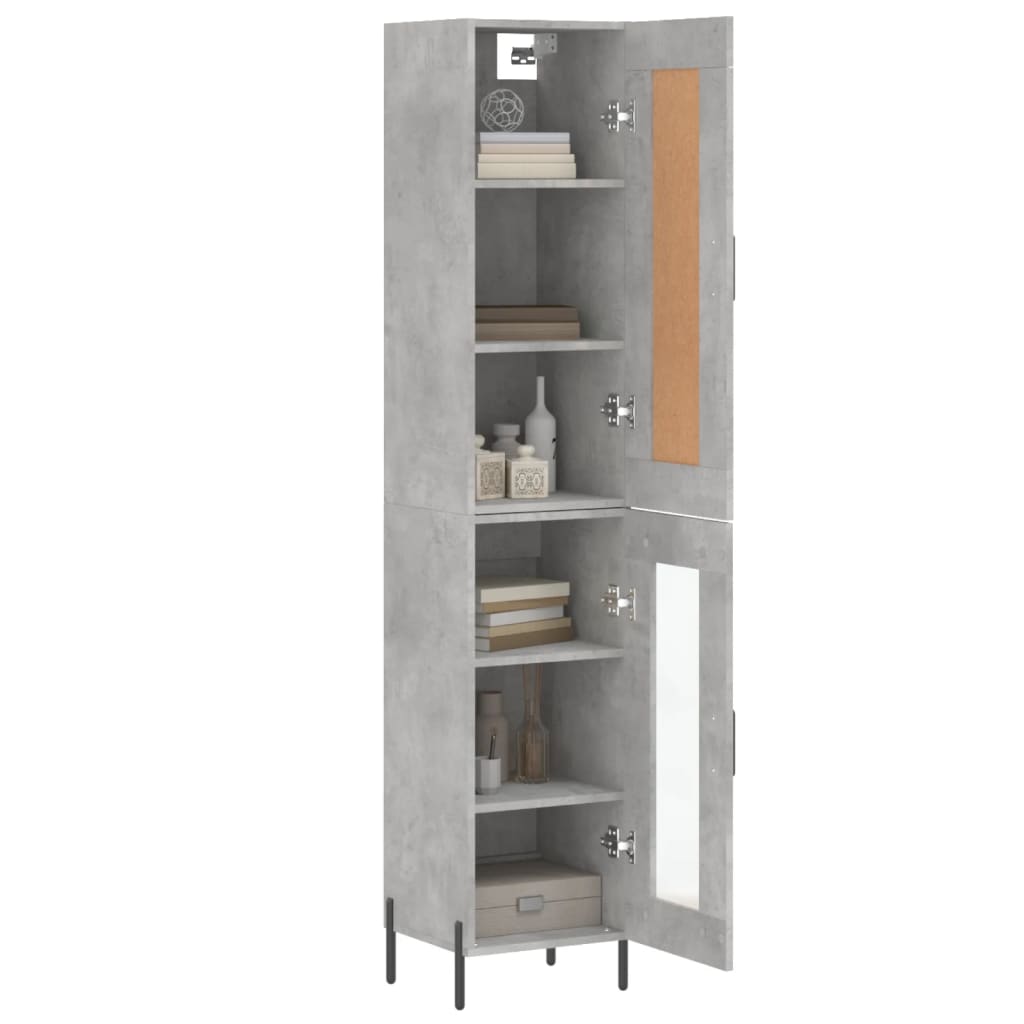 Highboard Concrete Grey 34.5 x 34 x 180 cm Particleboard