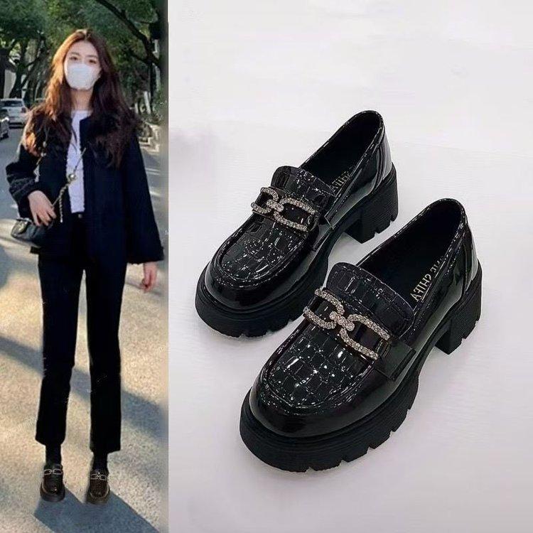 2025 New Luxury Women's Exquisite Small Leather Shoes Japanese Round Head Retro Style Mary Jane Casual Coarse Heels High Heels